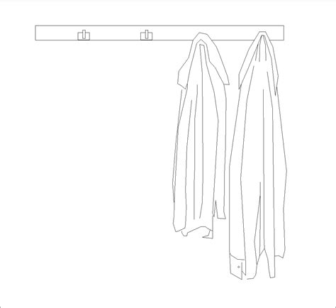 Clothes On The Coat Rack Dwg Cad Block Free Download