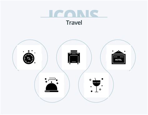 paquete de iconos de glifos de viaje 5 diseño de iconos viajar hotel