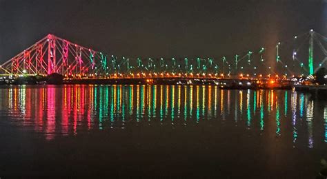 West Bengal Iconic Howrah Bridge Decorated With Alpana Artwork Amid