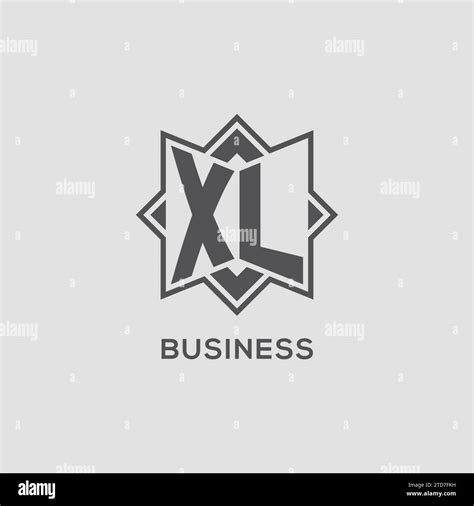 Monogram XL Logo With Eight Point Star Style Design Vector Graphic