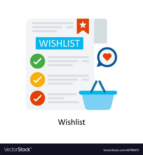 Wish List Flat Icons Simple Stock Royalty Free Vector Image