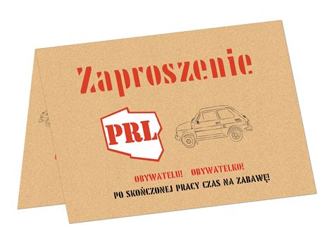 Zaproszenia Prl Na Urodziny Obywatelu Koperty Szt Allegro Pl