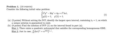 Solved Problem 1 10 Points Consider The Following Initial