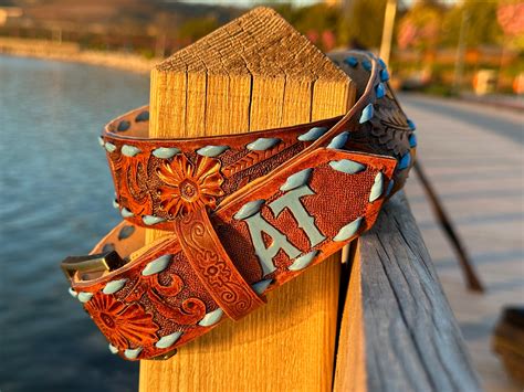 Personalized Hand Tooled Full Grain Leather Western Belt Etsy