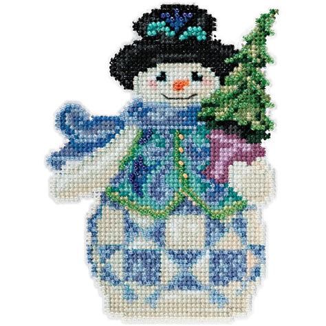 Jim Shore Evergreen Snowman Counted Cross Stitch Kit X Count