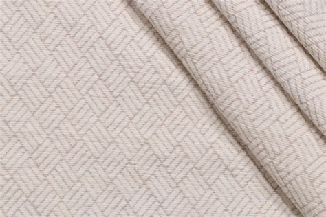 14 Yards Crosshatch Woven Chenille Upholstery Fabric In Ivory