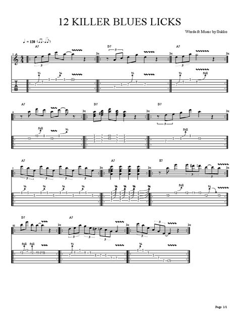 Blues Exercises 12 Killer Blues Licks Pdf