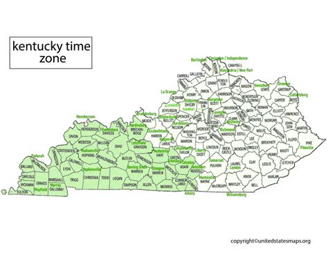 Kentucky Time Zone Map | Map of Time Zones Kentucky