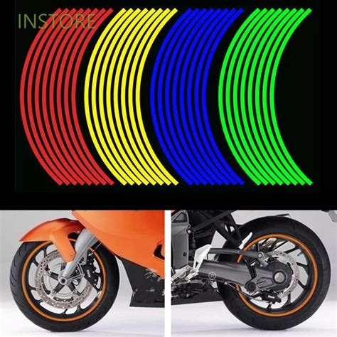 Instore Motocicletas Universal Roda Etiqueta Auto Decalques Rim Stripe