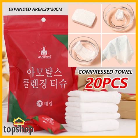 Topshop Pcs Disposable Pure Cotton Compressed Portable Travel Face