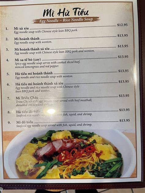 Menu At Saigon Noodle House Restaurant Merrillville St Ave