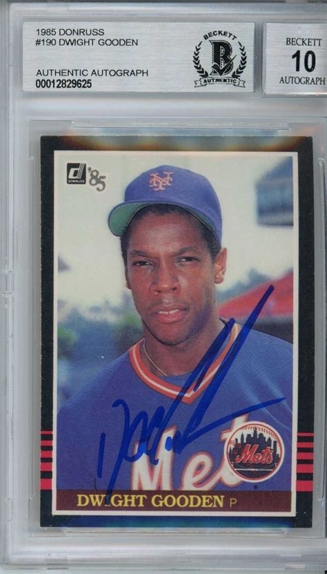 Dwight Gooden Autographed Donruss Trading Card Bas Slab