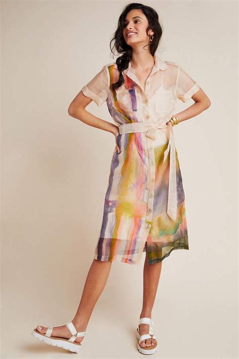 Aimee Clarke Organza Silk Shirtdress By Aimee Clarke In Assorted Size