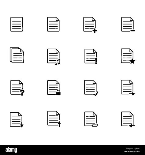 File Icons Files Document Icon Set Thin Line Style Vector Iconic