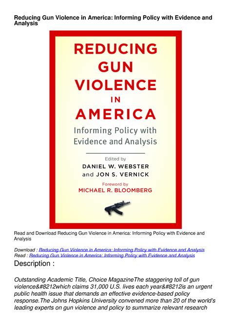 Pdfreaddownload Reducing Gun Violence In America Informing Policy With Evid Reducing Gun