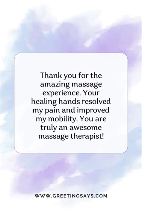 Top Thank You Message For Massage Therapist Greeting Says