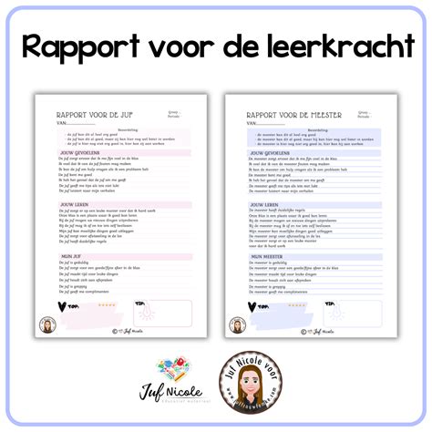 Rapport Voor De Leerkracht Juffrouw Femke