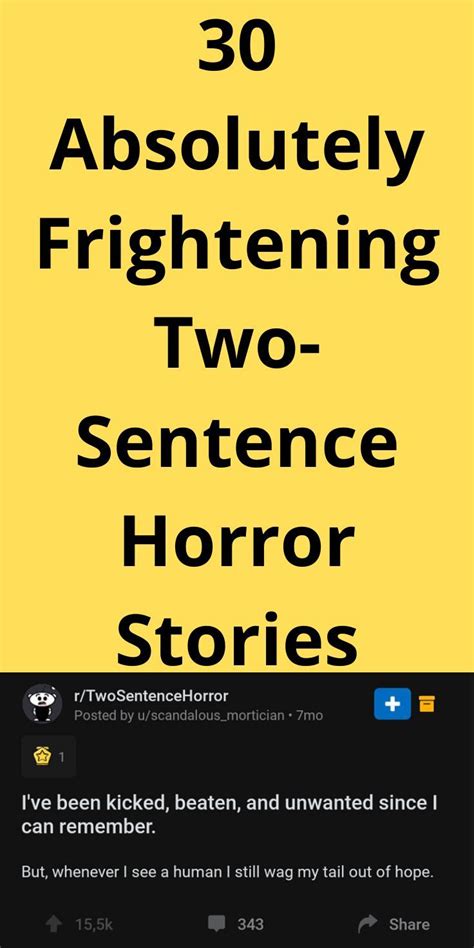 30 Absolutely Frightening Two Sentence Horror Stories Horror Stories