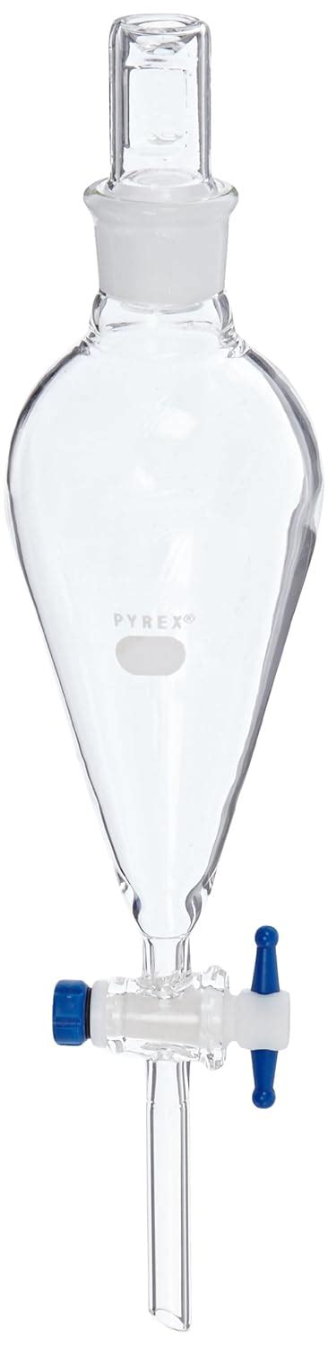 Corning Pyrex Borosilicate Glass Pear Shaped Squibb Separatory Funnel