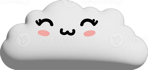 White Cloud Cartoon Character Crop Out 14424984 PNG