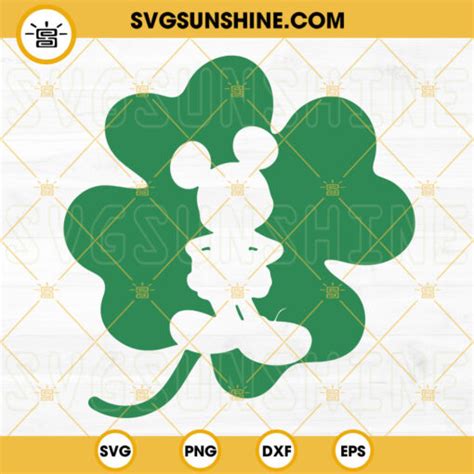 Mickey Clover Svg Lucky Mouse Svg Disney St Patricks Day Svg Png Dxf