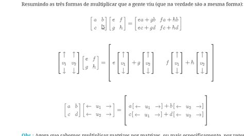 Produto De Matrizes Como Combina O Linear De Linhas Ou De Colunas