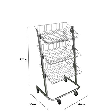 3 Adjustable Tiers Basket Storage Wire Shelving - Chaaban Bros