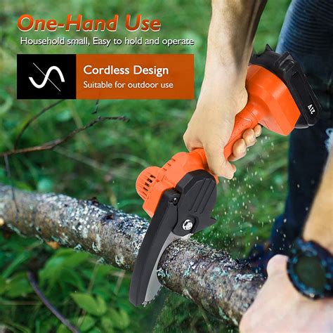 Mini Chainsaw Cordless Battery Powered 4 Inch Handheld Chain Saw Rechargeable 21v 2000 Mah By