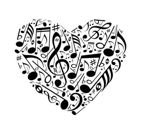 5200 Heart Music Notes Stock Illustrations Royalty Free Vector