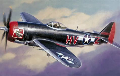 Wallpaper Aircraft War Art Airplane Painting Aviation Ww2 American Fighter For Mobile And