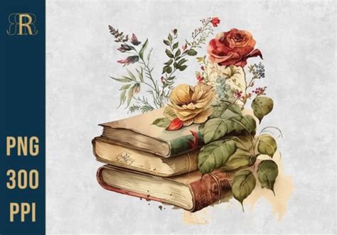 Book Flower Watercolor Sublimation 02 Graphic By Robertswalke Designs