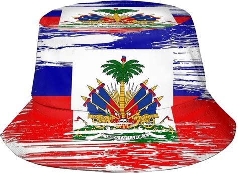 Amazon Haiti Haitian Flag Bucket Hat Fashion Beach Sun Wide Brim