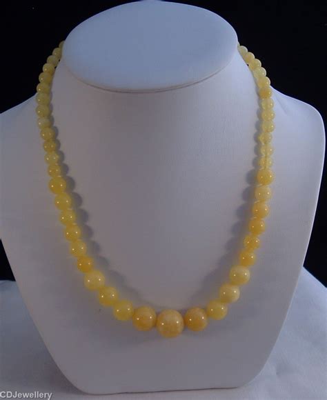 Graduated Dyed Jade Necklace Yellow Necklace Dyed Jade Etsy Uk Semi