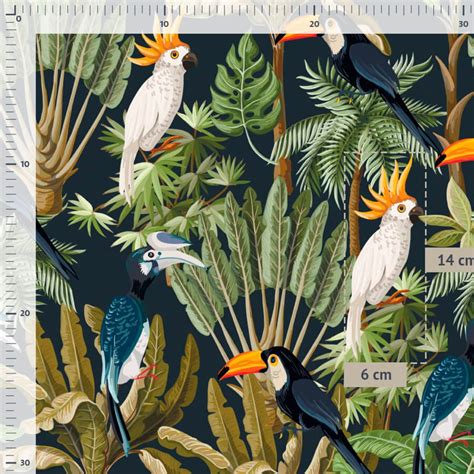 Tissu Imperm Able Oxford Prime Perroquets Et Toucans