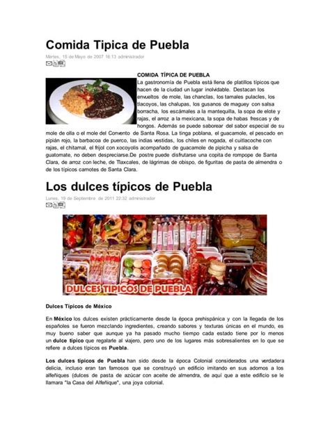 Comida tipica de puebla | PDF