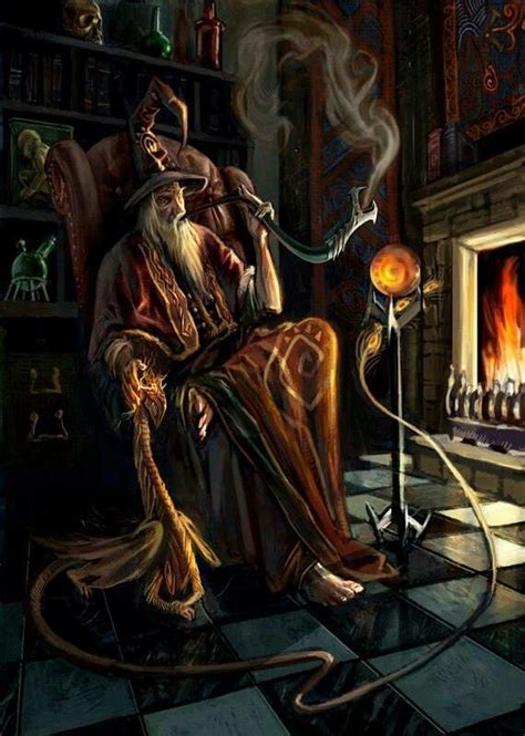 The Wizard Ponders Fantasy Art Fantasy Wizard Concept Art