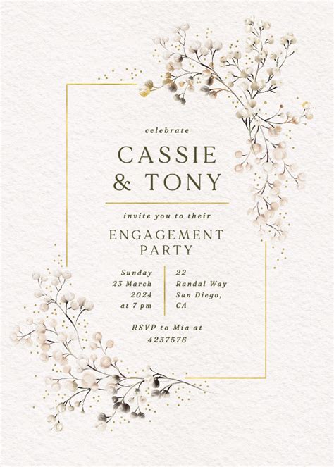 Surrounded by blooms - Engagement Party Invitation Template | Greetings Island