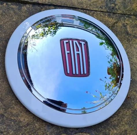 Genuine Fiat Vintage Retro Look Chrome Alloy Wheel Centre Cap Cover