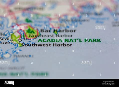 acadia national park maps  res stock photography  images alamy