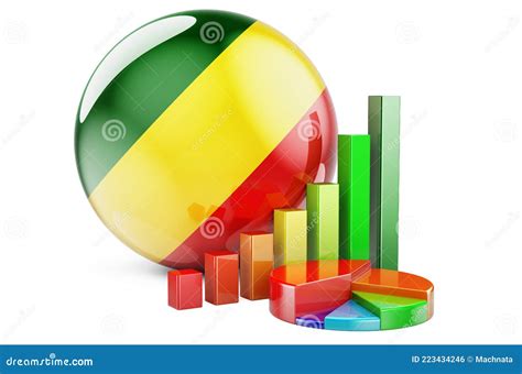 Congolese Flag with Growth Bar Graph and Pie Chart. Business, Finance ...