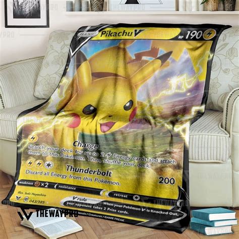 Anime Pokemon Pikachu V Vivid Voltage Blanket Pixeltee