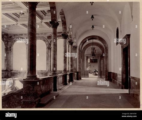 Arcade Corridor With Saint Gaudens Lion Construction Of The Mckim