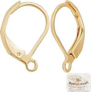 Amazon Beebeecraft Pcs Box Leverback Earring Findings K Gold