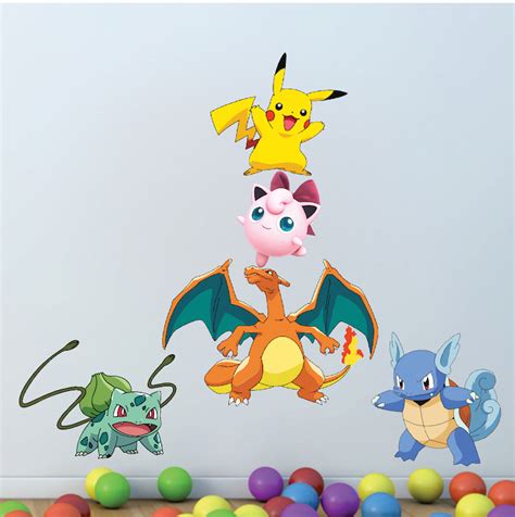 Pokemon Character Wall Graphics - Pokemon Birthday Party Theme Decor ...