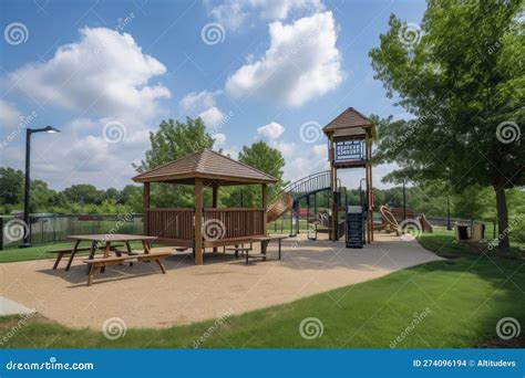 Park With Playground And Picnic Area, Perfect For Family Outings Stock ...