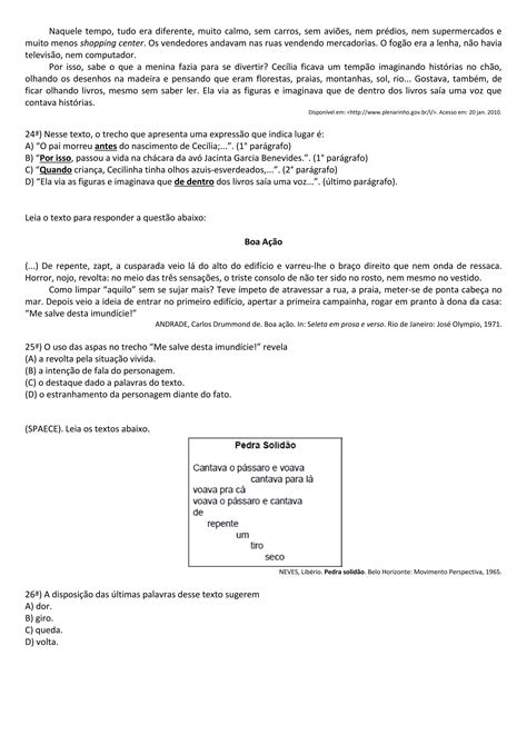 Ii Simulado Da Prova Saego Saeb Ano Alunos Pdf