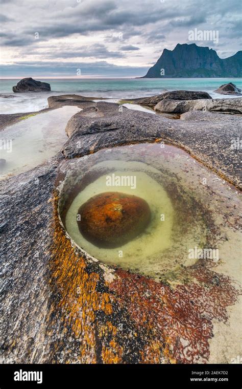 The Dragon Eye Shaped Rock At Uttakleiv Beach Lofoten The Norwegian