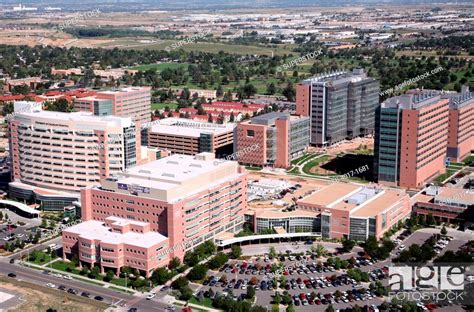 Aerial Of The University Of Colorado Hospital Campus In Aurora Stock