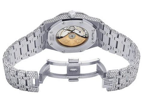 Full Iced Out Vvs Hip Hop Diamond Stainless Steel White Gold Black Face