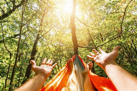 Premium Photo | Relaxing in the hammock at summer